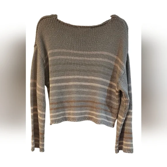 Lovestitch - Soft Striped Crewneck Shorter Sweater​​​​​ - Picture 2 of 7